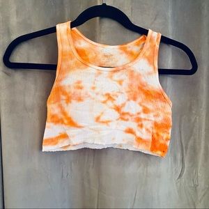 Orange tie dye cropped tank